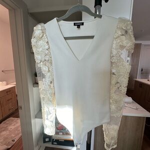 Express cream color bodysuit size S